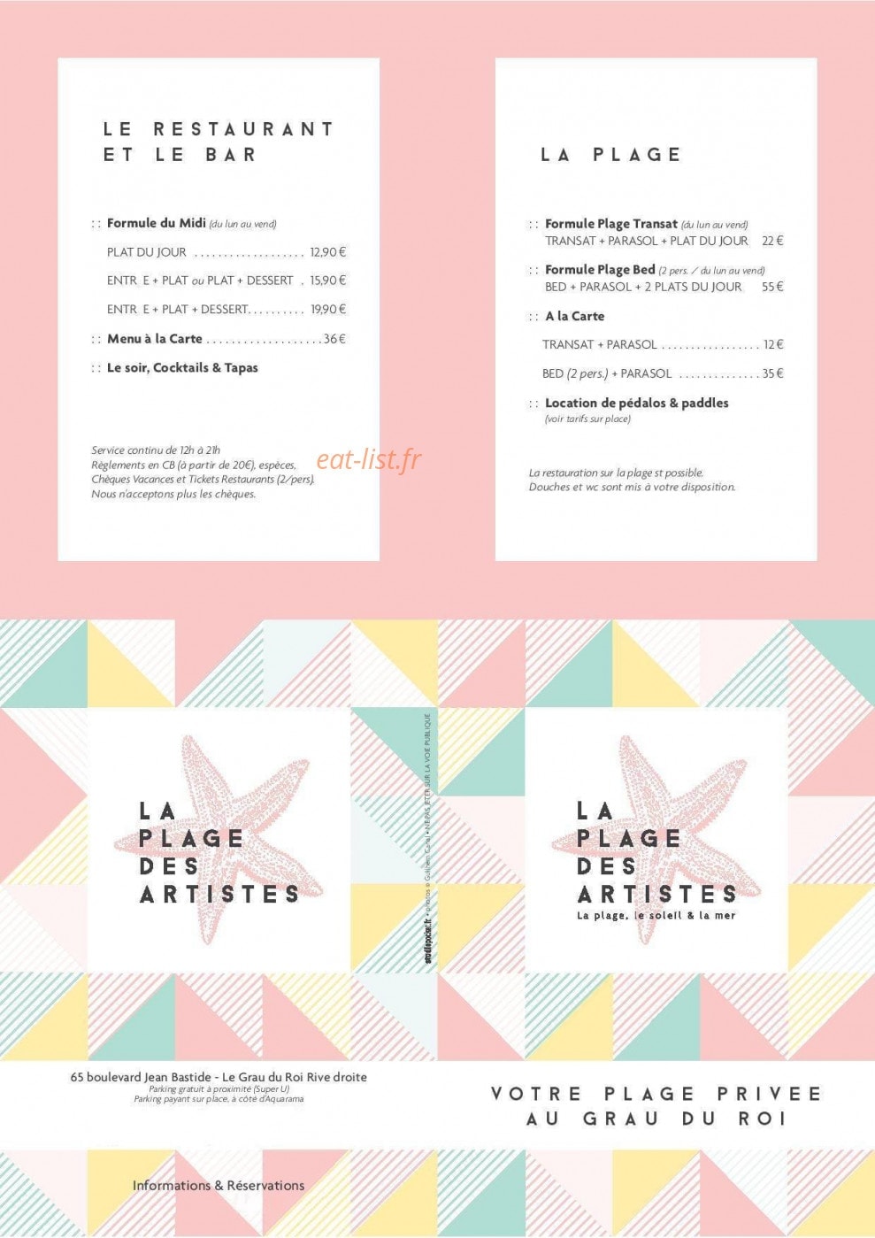 La Plage des Artistes — carte page 3