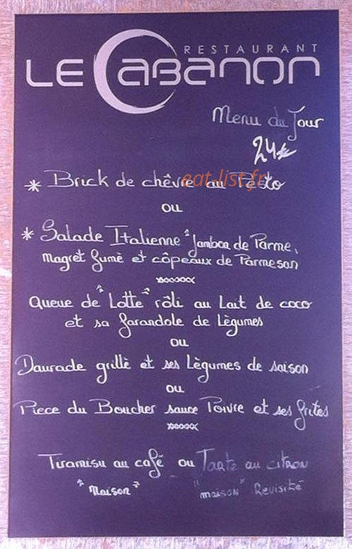Le Cabanon — carte page 1