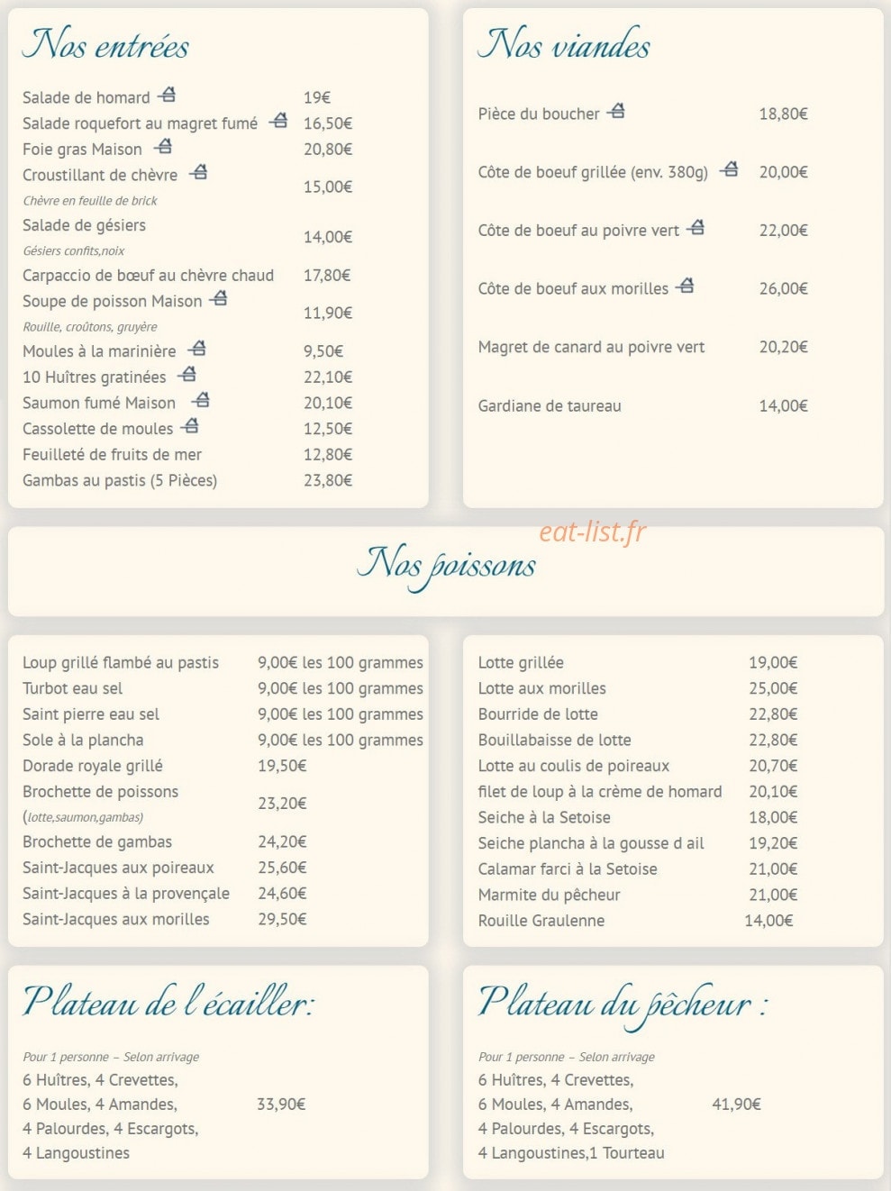 Le Galion — carte page 1