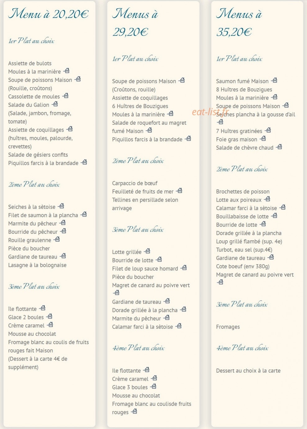 Le Galion — carte page 4