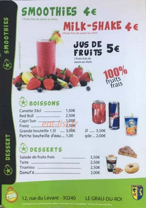 Ô Burger & Juices — carte page 3