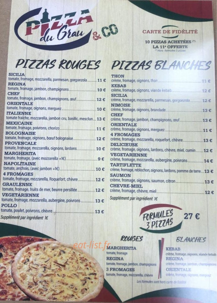 Pizza Du Grau & Co — carte page 1