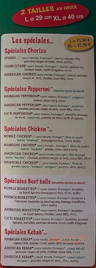 Pizza et compagnie — carte page 3