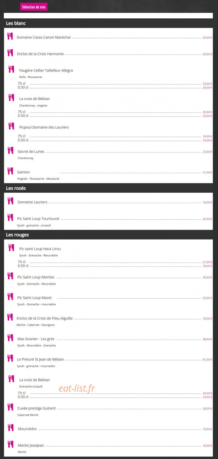 Restaurant le Capriska — carte page 2
