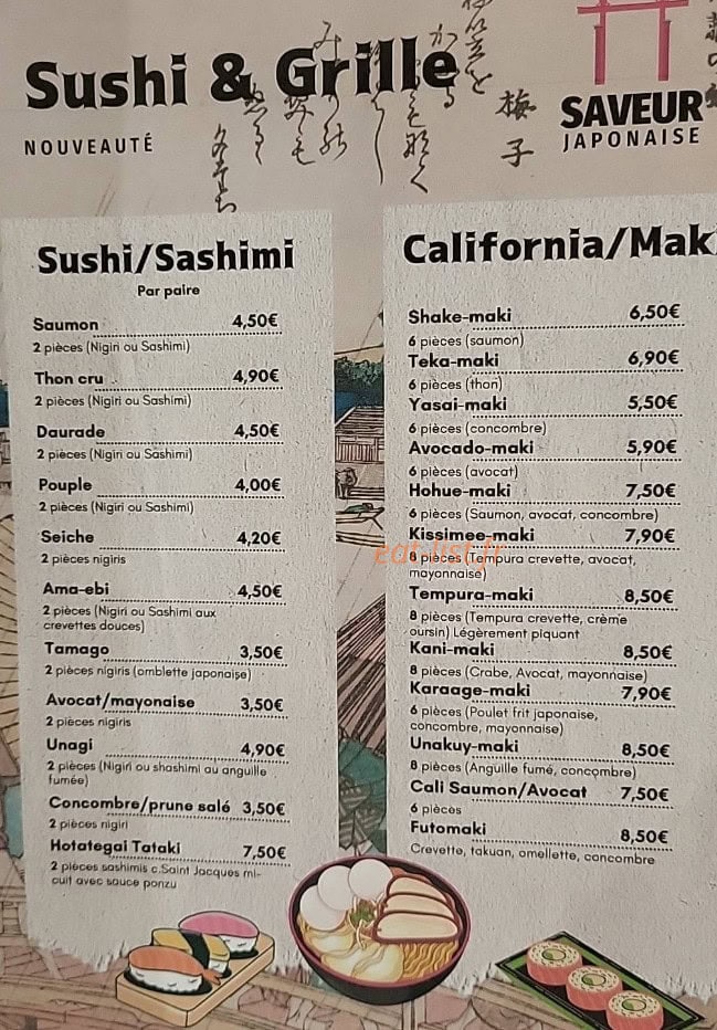 Sushi & Grille — carte page 4