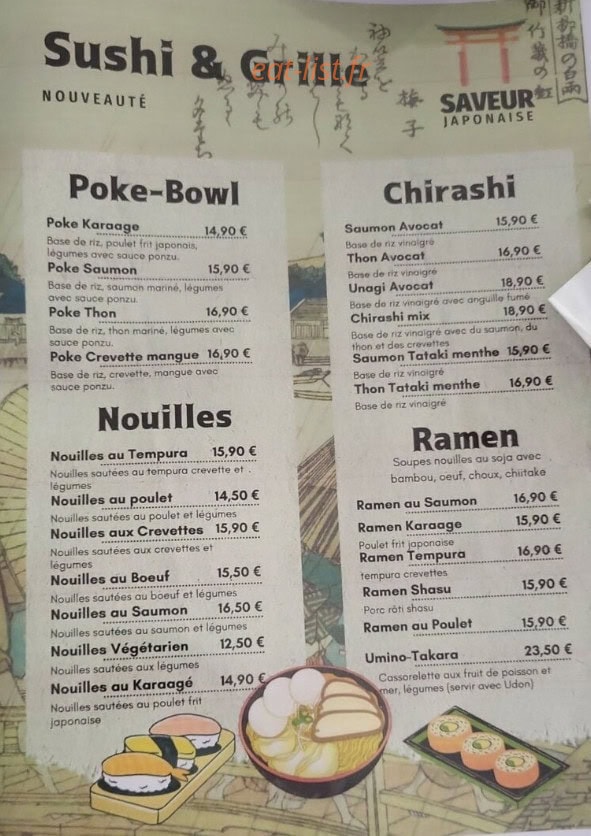 Sushi & Grille — carte page 3