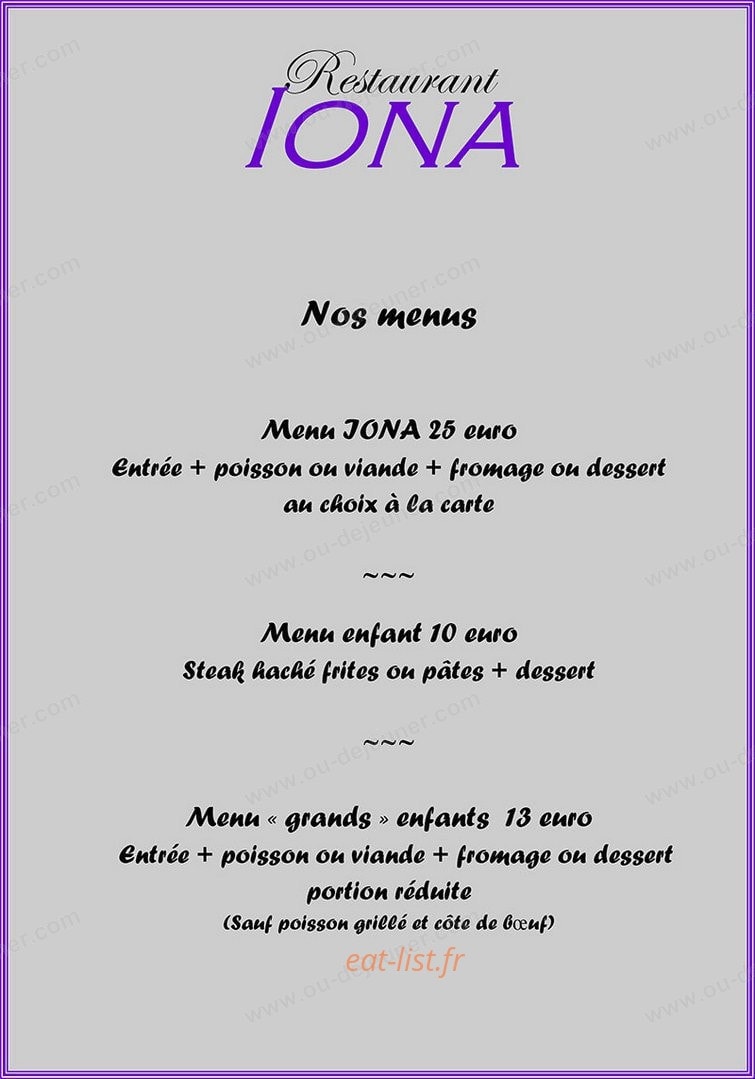 Restaurant Iona — carte page 5