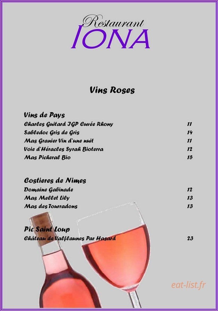 Restaurant Iona — carte page 7