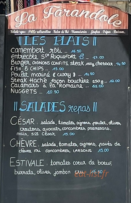 La Farandole — carte page 1
