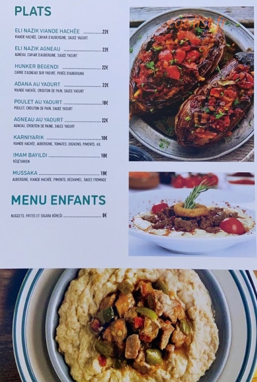 Carte et menu de La maison de la viande turquoise à Sommieres — Les plats et menu enfant