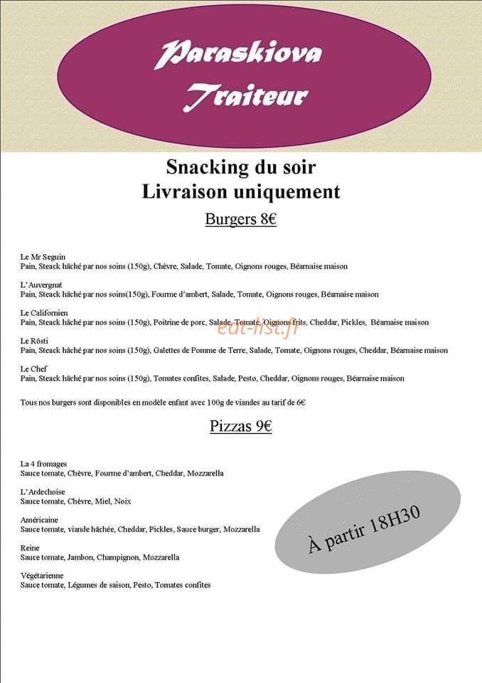 Paraskiova Traiteur — carte page 2