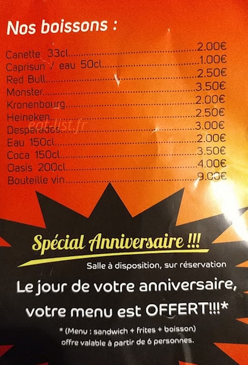 Snack de l’Union — carte page 2