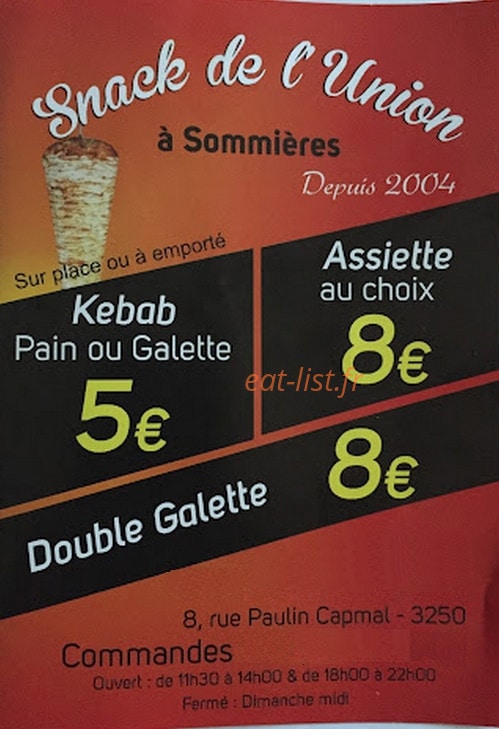 Snack de l’Union — carte page 3