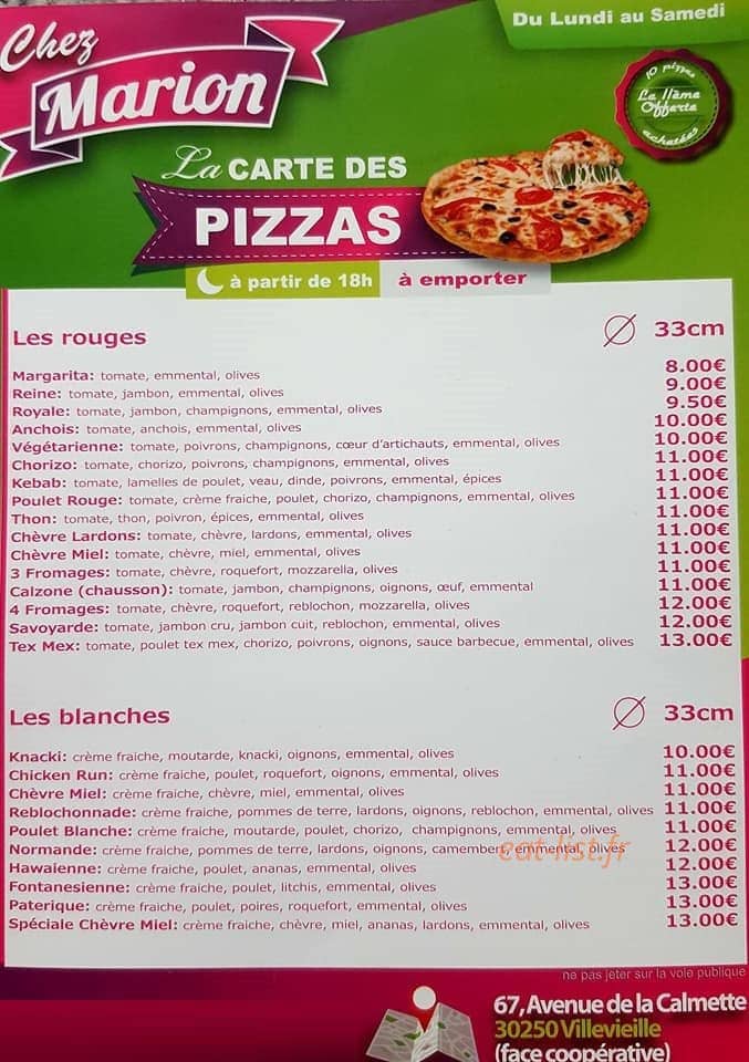 Chez Marion — carte page 2