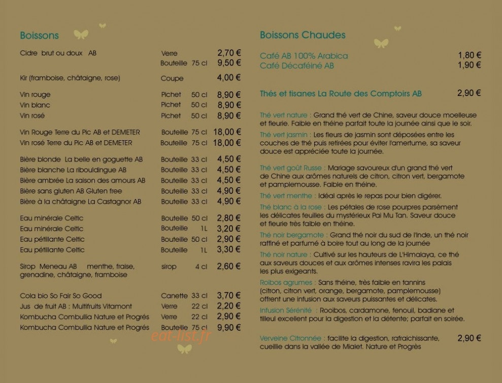 Lettres et Mets — carte page 2