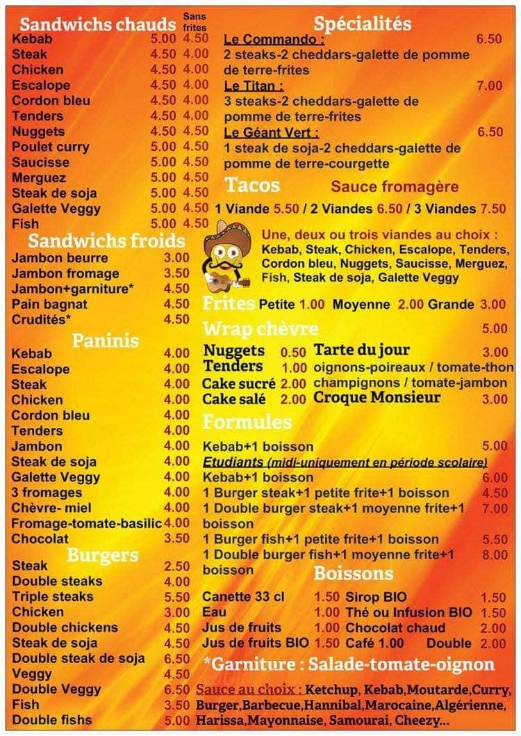 Snack L'EnVie — carte page 2