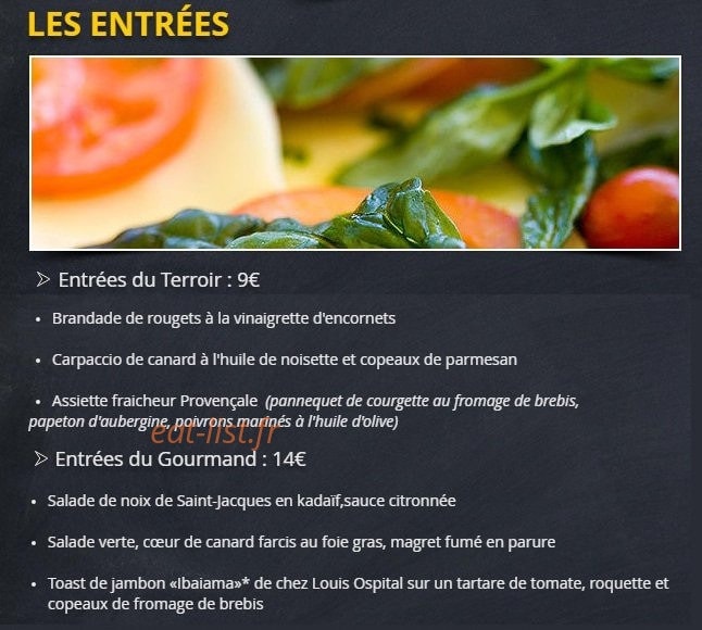 Auberge Restaurant l' Amandin — carte page 4