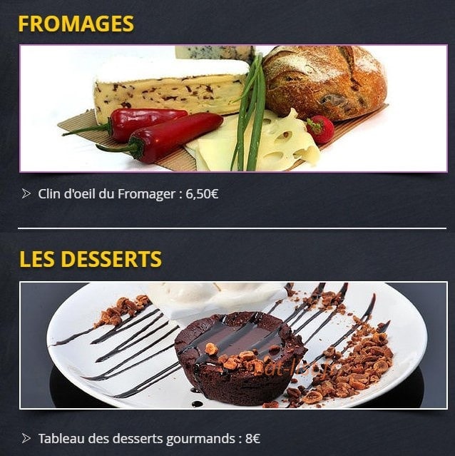 Auberge Restaurant l' Amandin — carte page 6