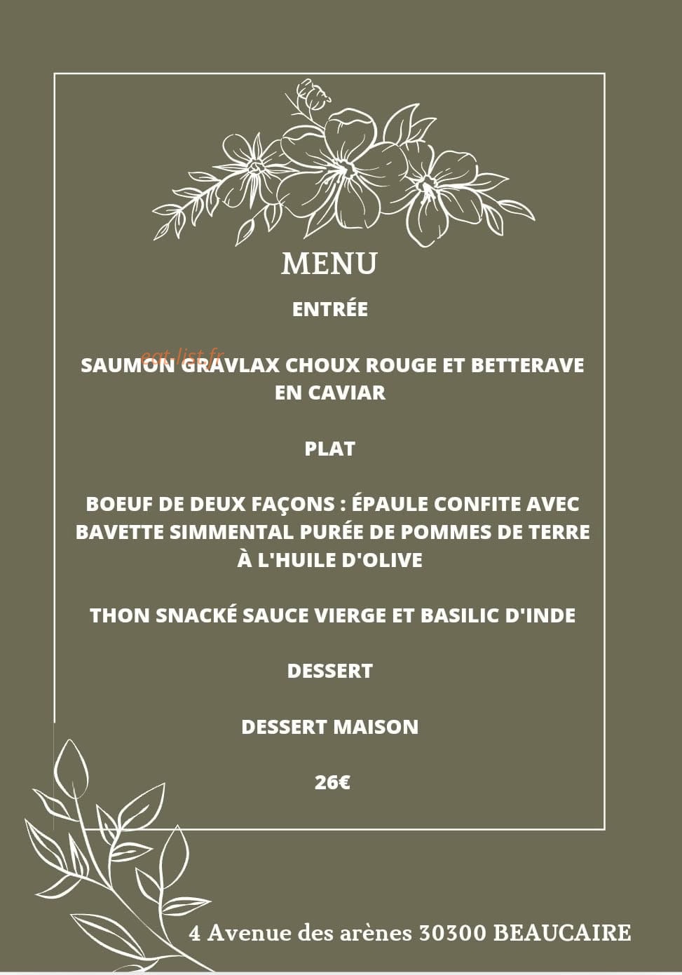 Le Chalet — carte page 1