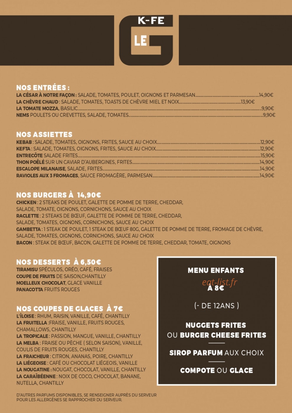 Le Gambetta Kfé — carte page 1
