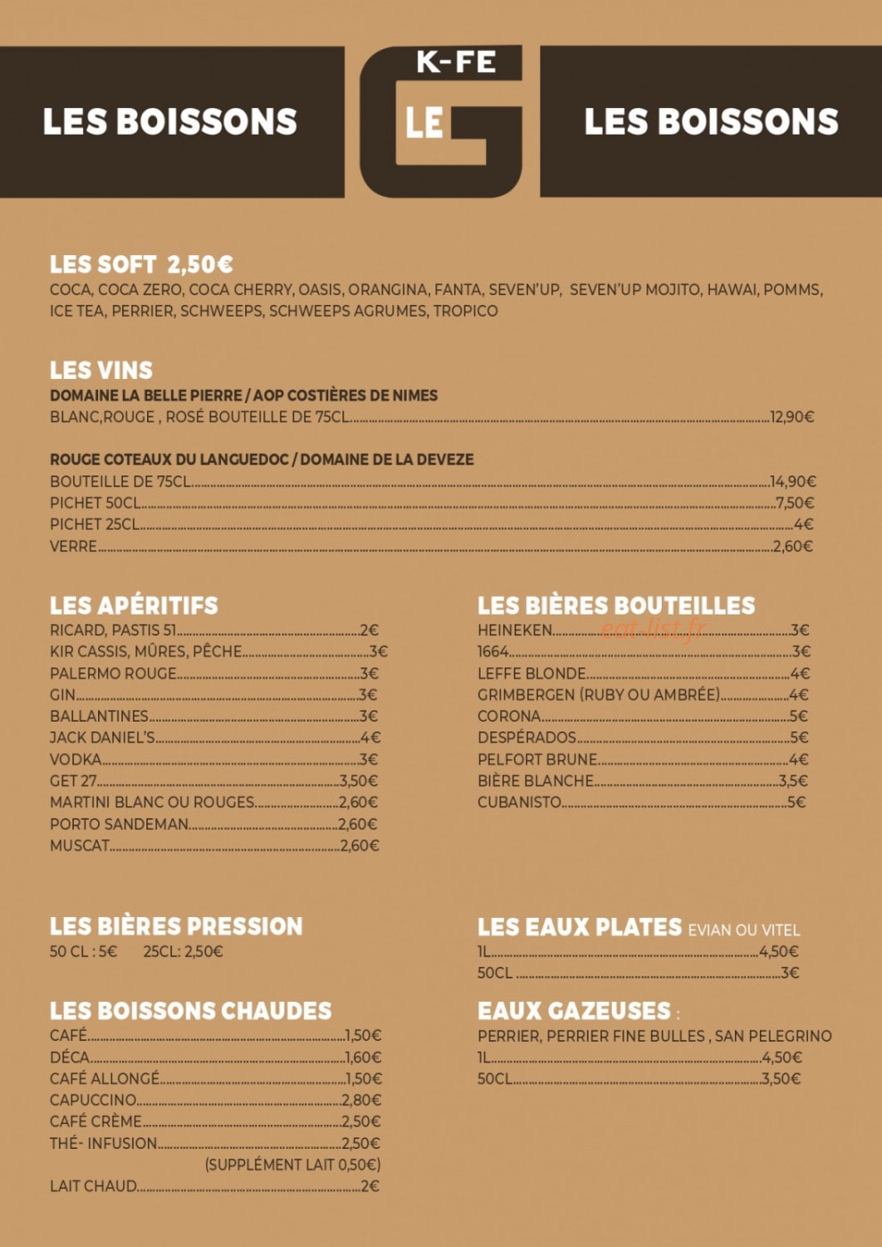 Le Gambetta Kfé — carte page 2