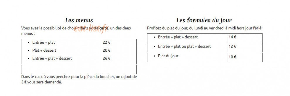 La Table d'Argence Officiel — carte page 5