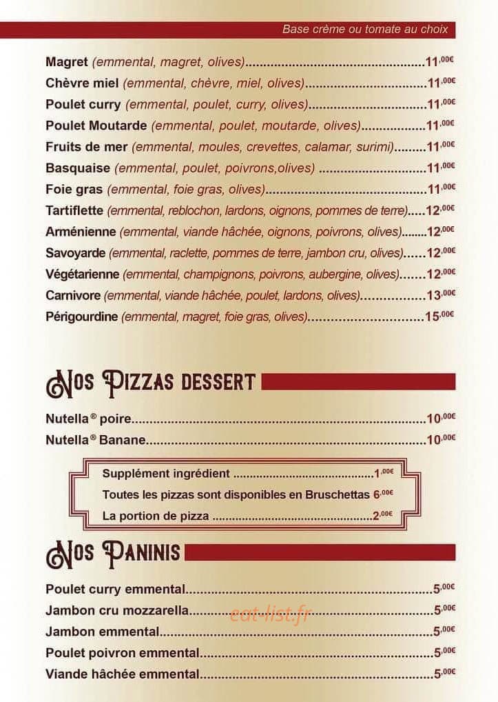 Pizzeria des lices — carte page 3