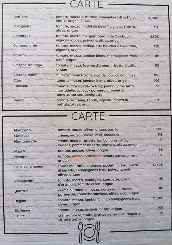 Pizza Côté Sud — carte page 3