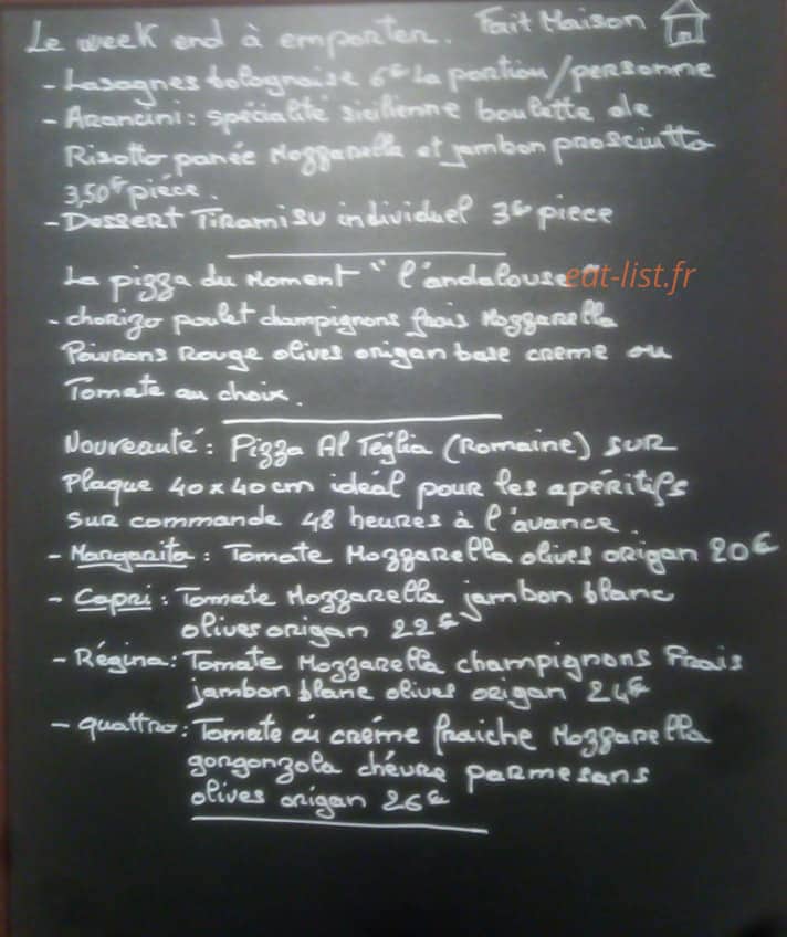 Pizza Côté Sud — carte page 1