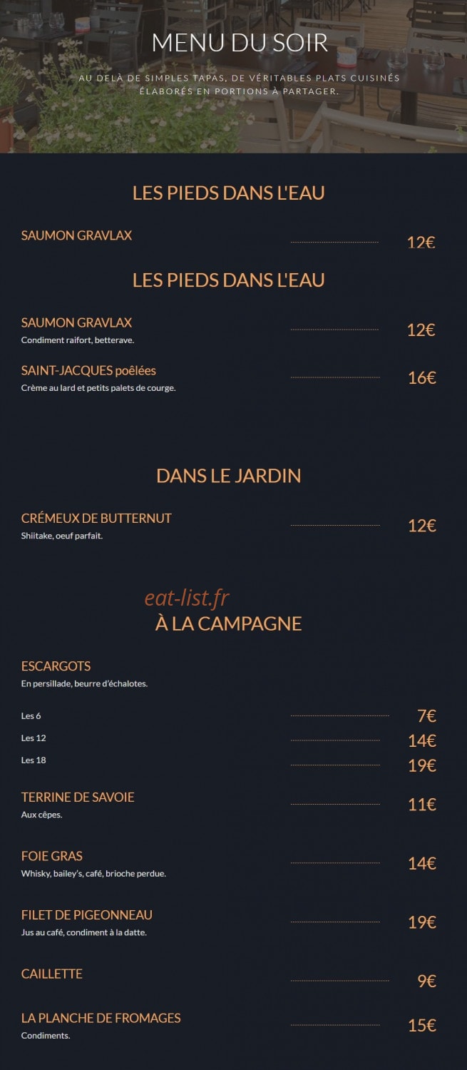 Bistrot Escargot — carte page 7