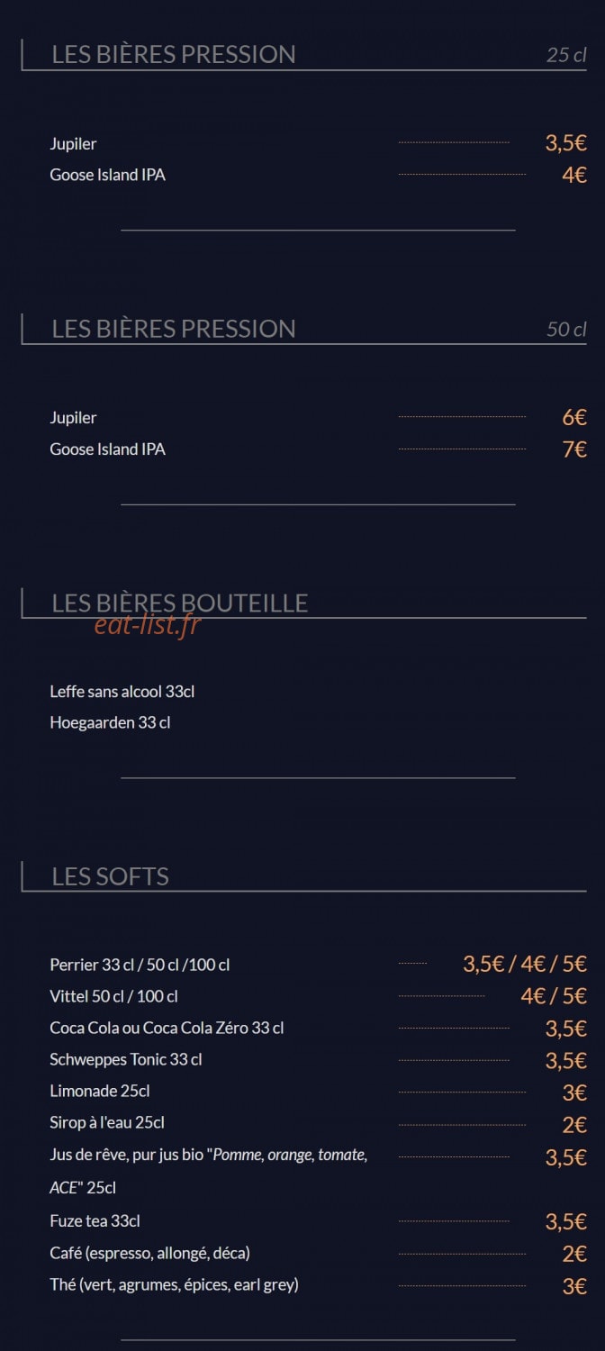 Bistrot Escargot — carte page 5
