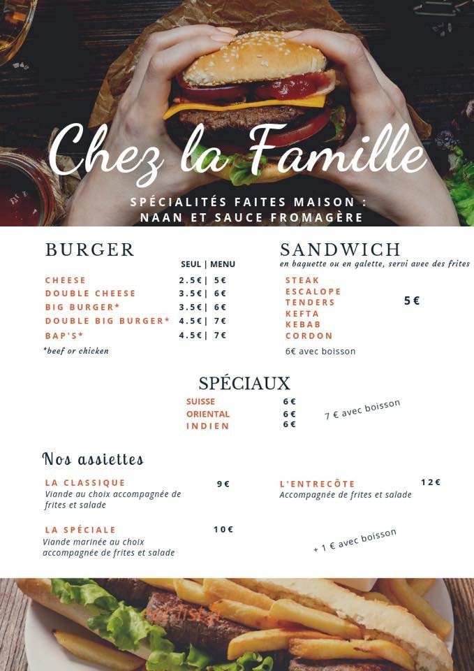 Chez La Famille — carte page 1
