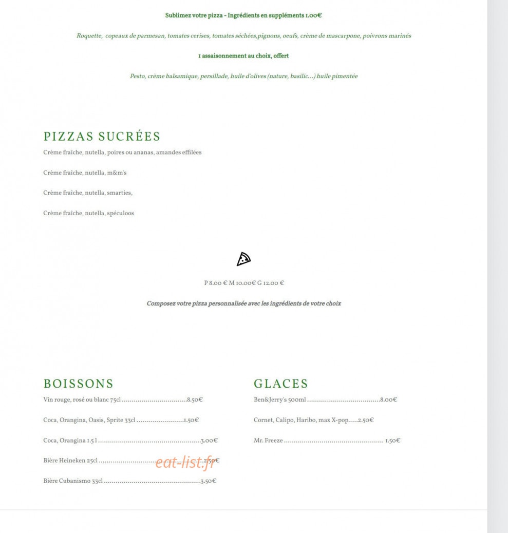 Bon A'pizza — carte page 2