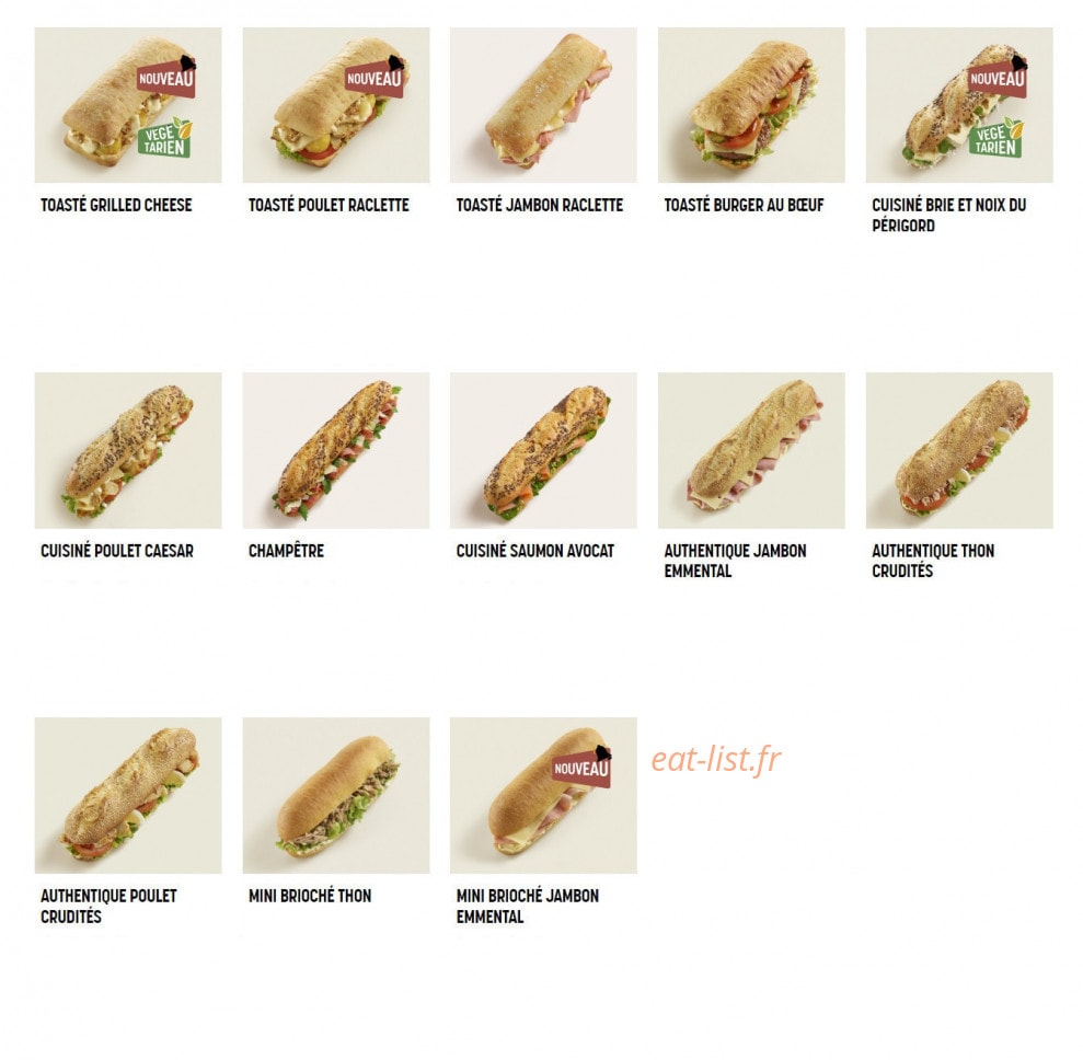 Brioche Dorée — carte page 1