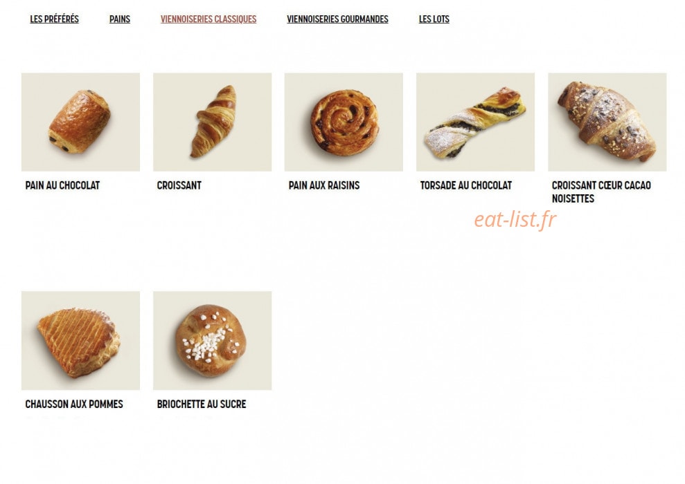 Brioche Dorée — carte page 9