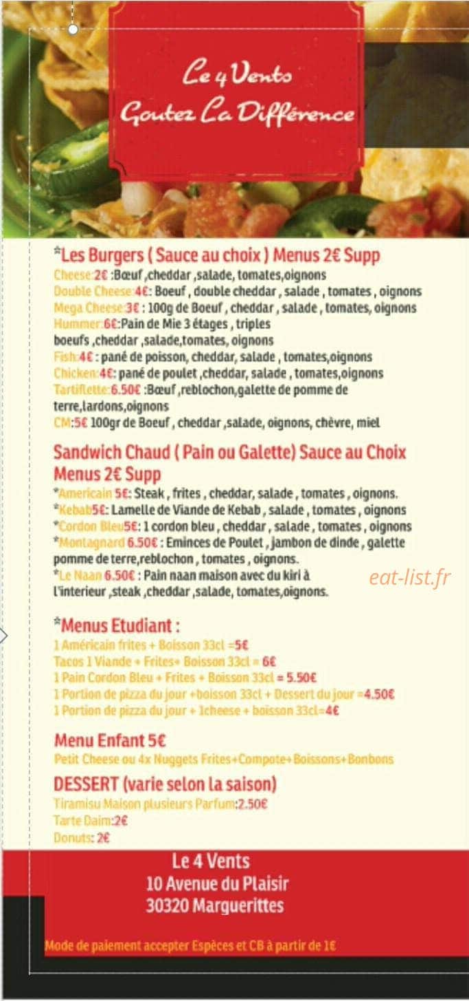 Le 4 Vents — carte page 2