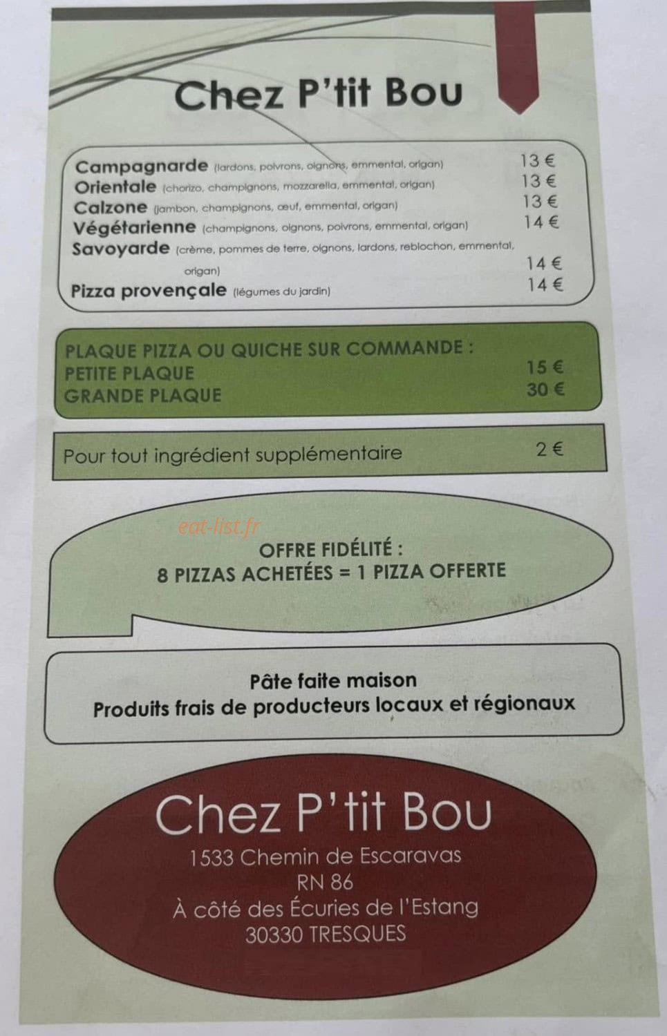 Chez P'tit Bou — carte page 2