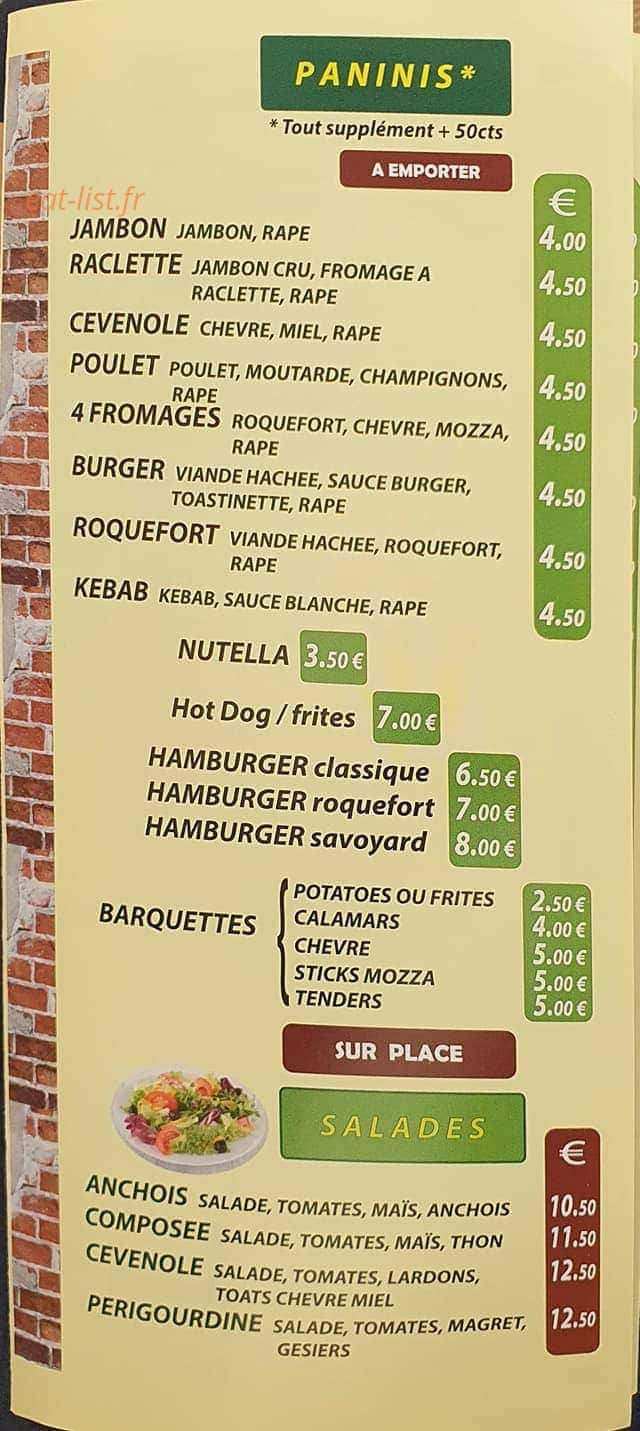 Chez Carole — carte page 4