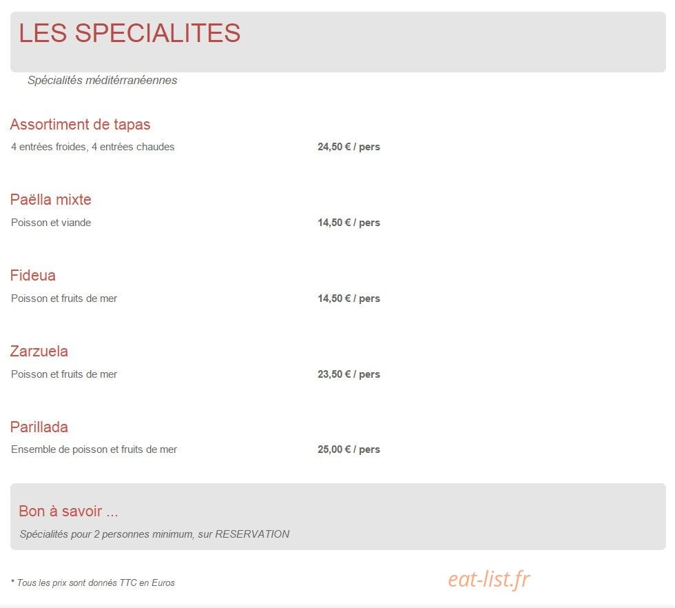 Restaurant Girasol — carte page 6