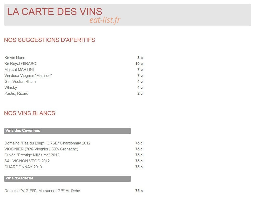 Restaurant Girasol — carte page 7