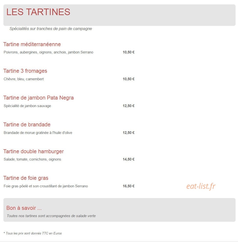 Restaurant Girasol — carte page 1
