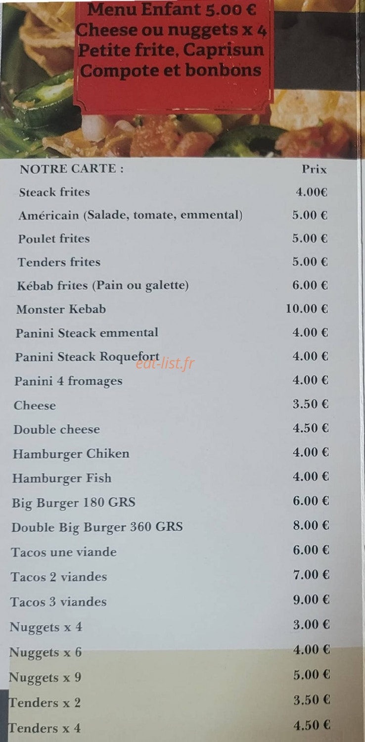 Le Snac'King — carte page 2