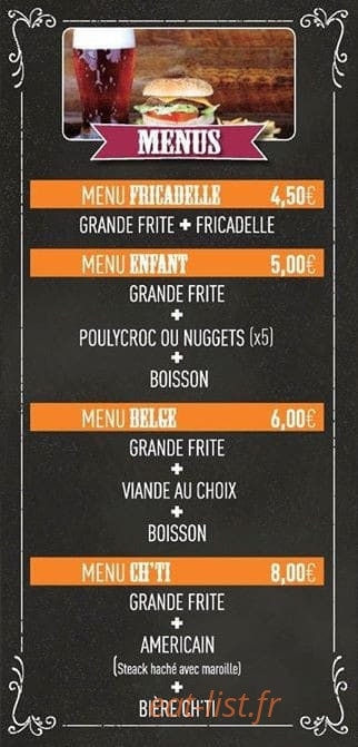 La Friterie de Ch'nord — carte page 3