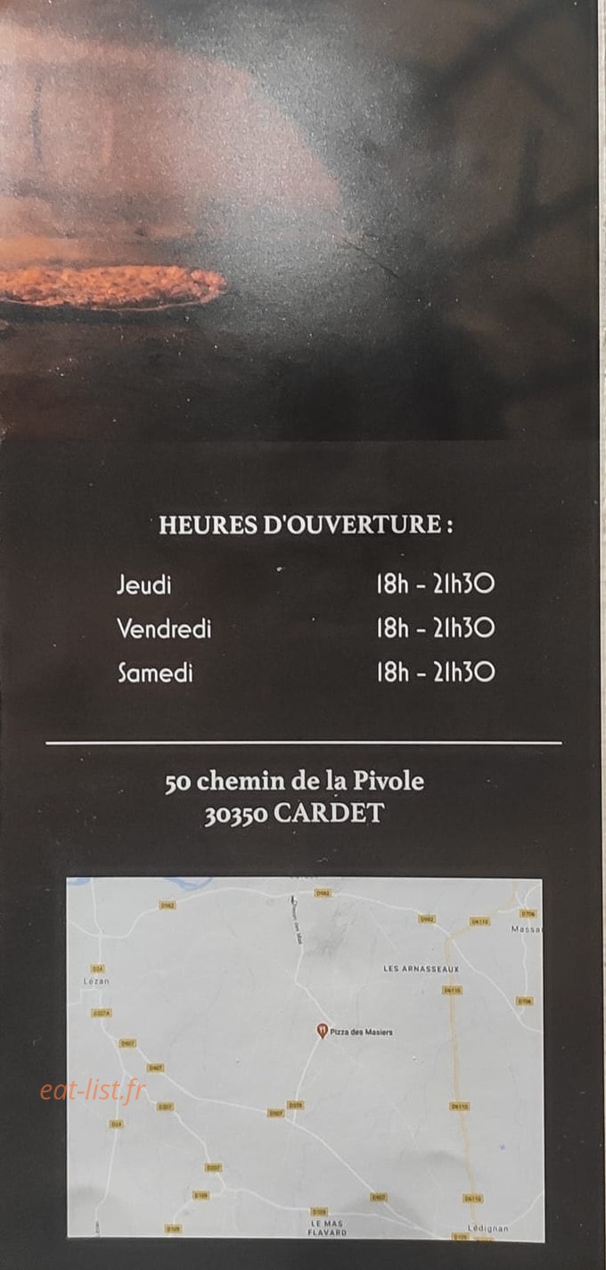 Pizza des Masiers — carte page 6
