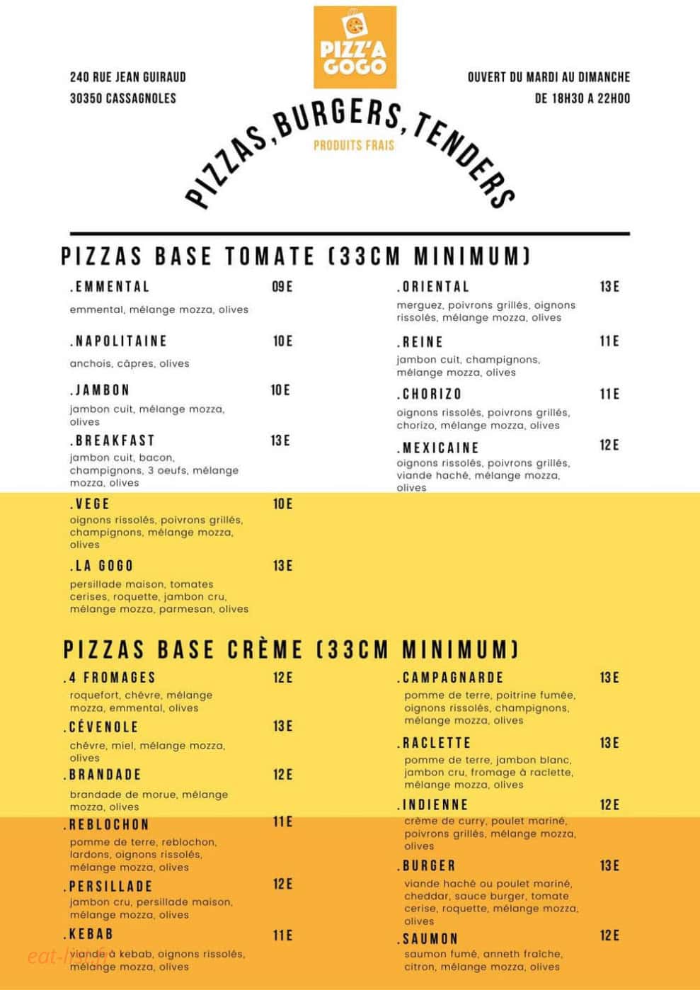 Pizz'agogo — carte page 1