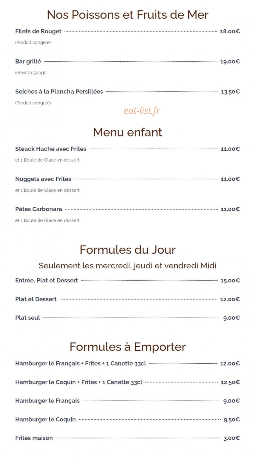 Café De La Poste — carte page 2