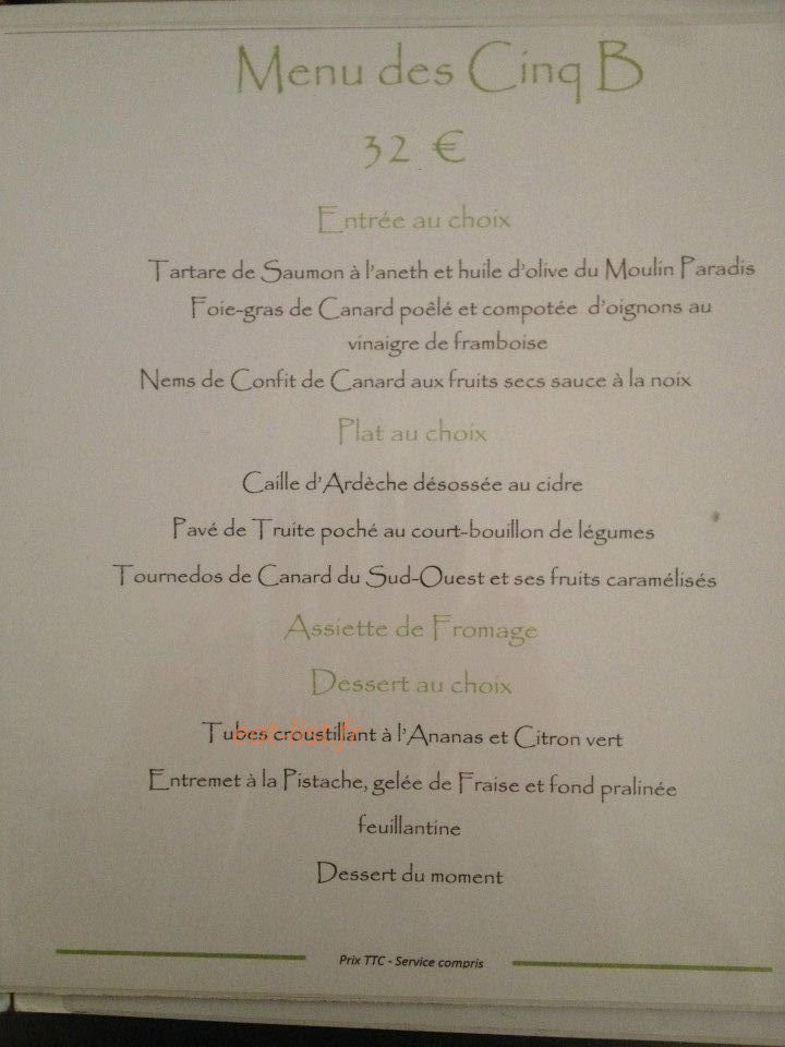 Les cinq B — carte page 2