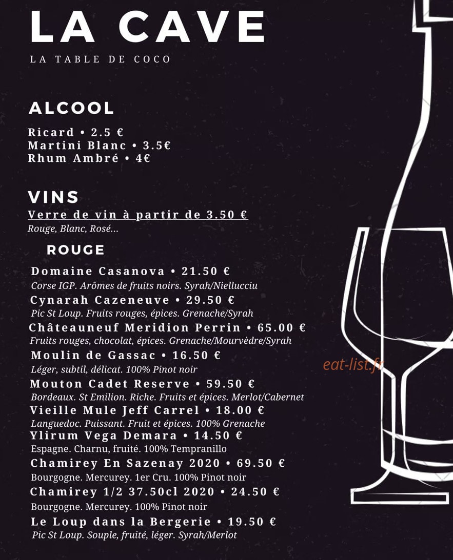 La Table de Coco — carte page 3