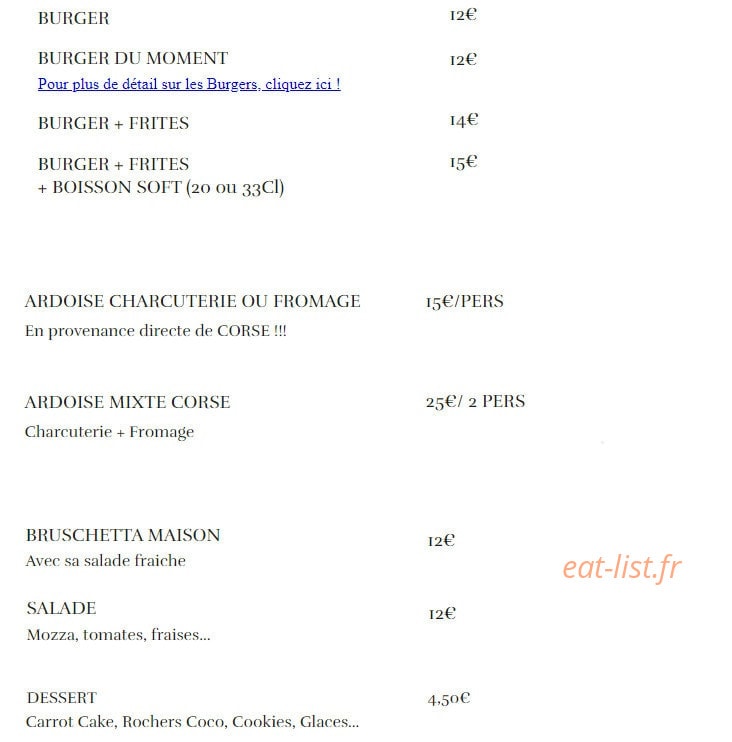 La Table de Coco — carte page 1