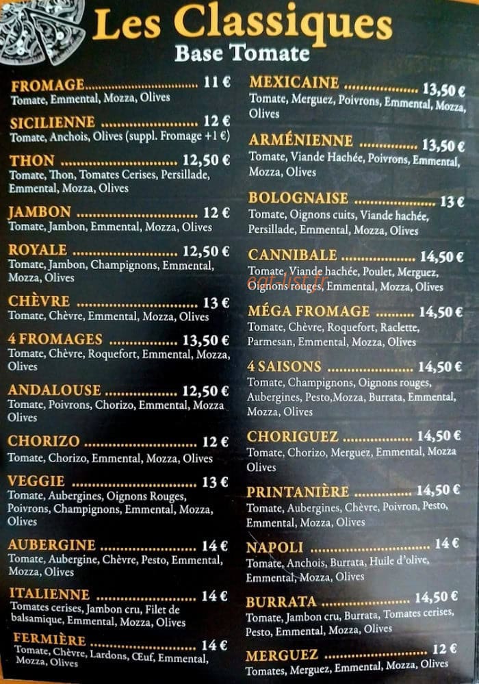 Carte et menu de Pizza Factory à Aramon — Les pizzas